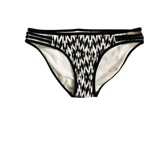 New Womens Bottom Bikini Black And White Size Small Swim Brief - Picture 1 of 5
